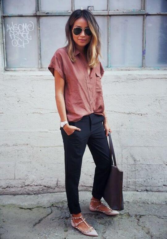 With ballet flats