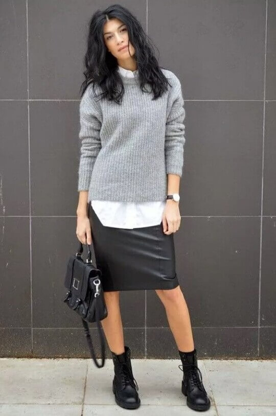 Skirt with boots