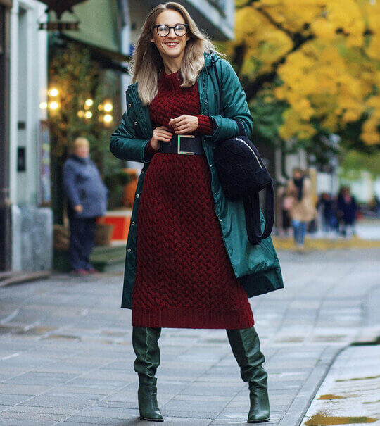With long down jacket