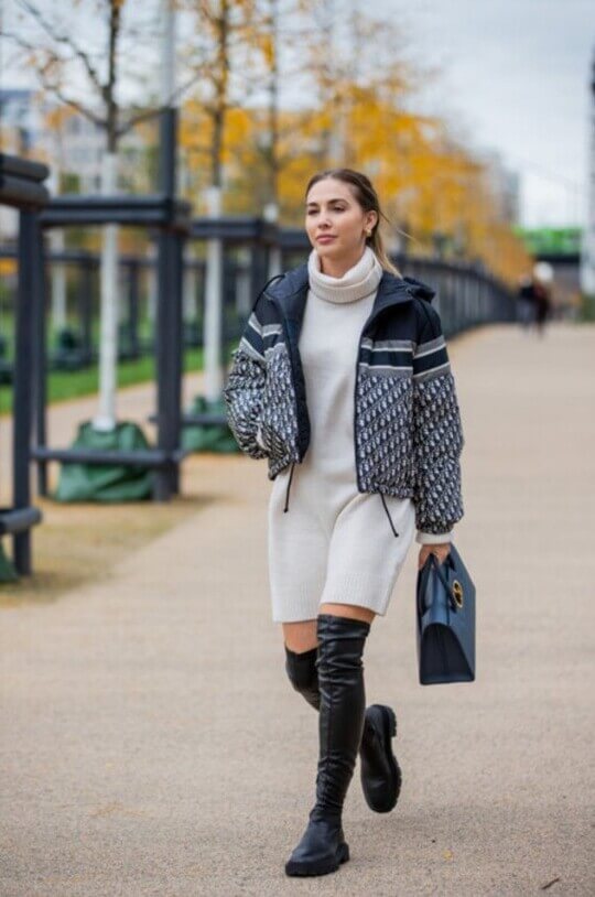 With jacket