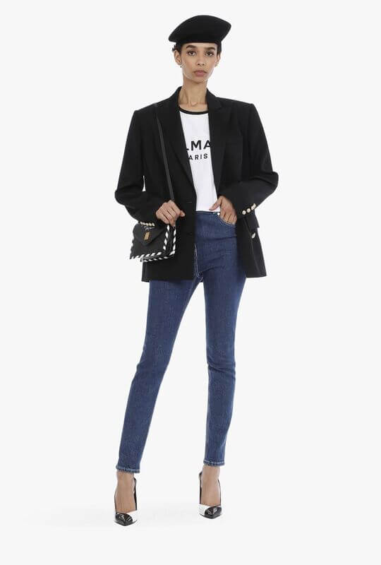 With black jacket