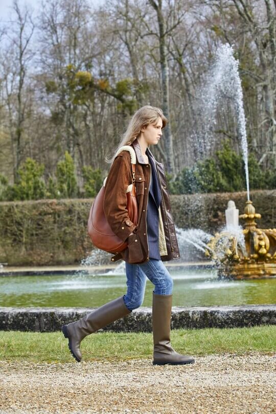 With boots