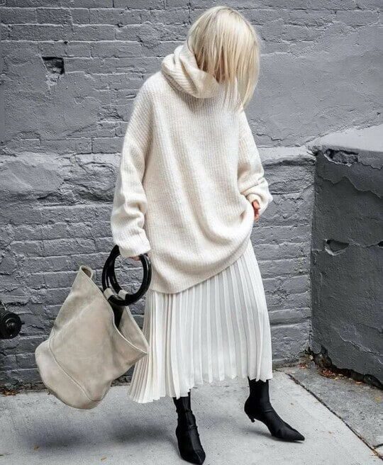 With skirt