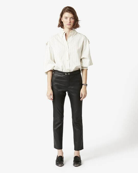 Cropped trousers with shirt