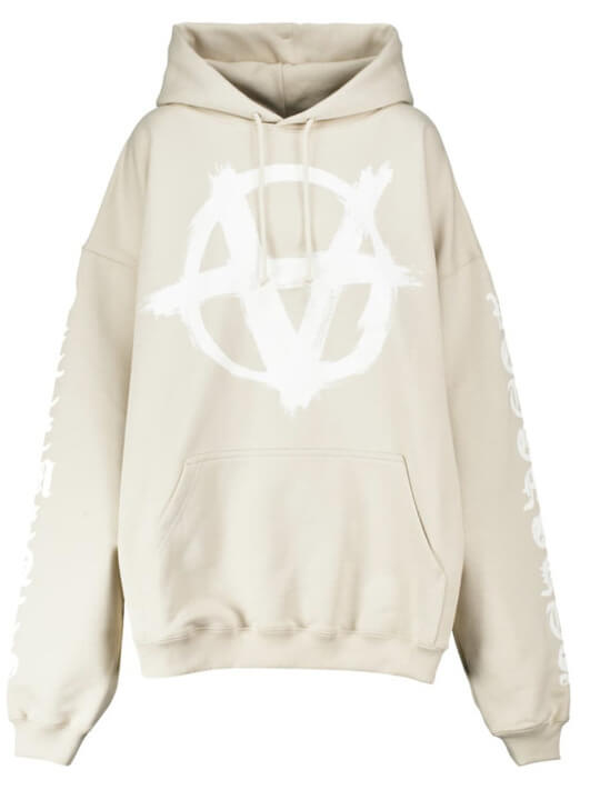 White hoodie with pattern