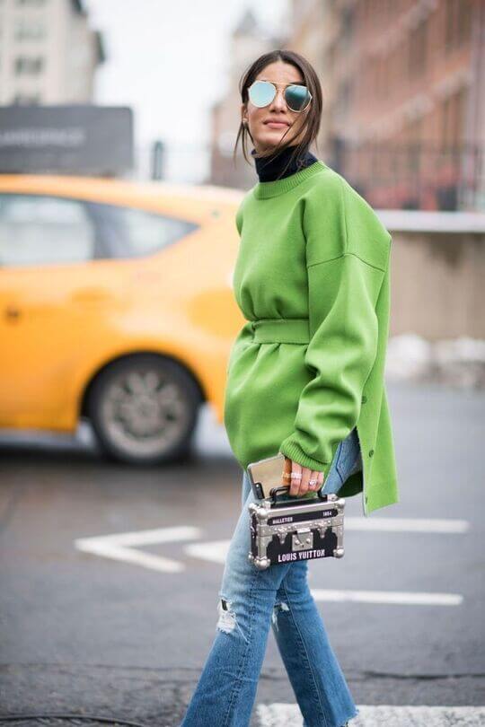 With Green Jumper