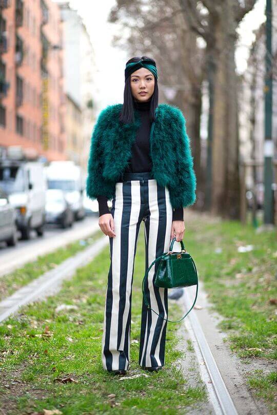 Turtleneck with down jacket
