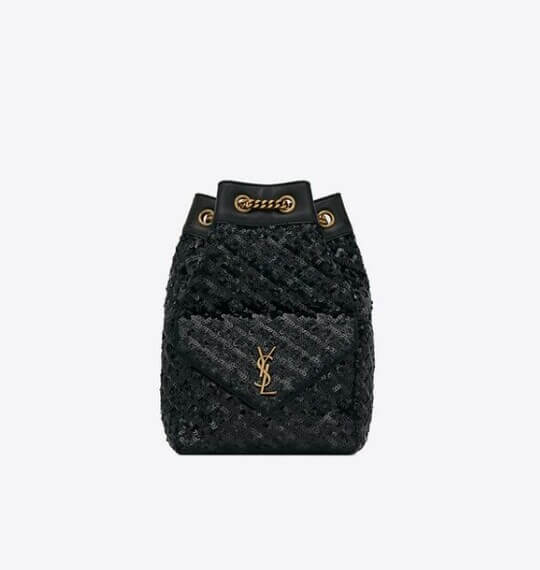 Black backpack and satin