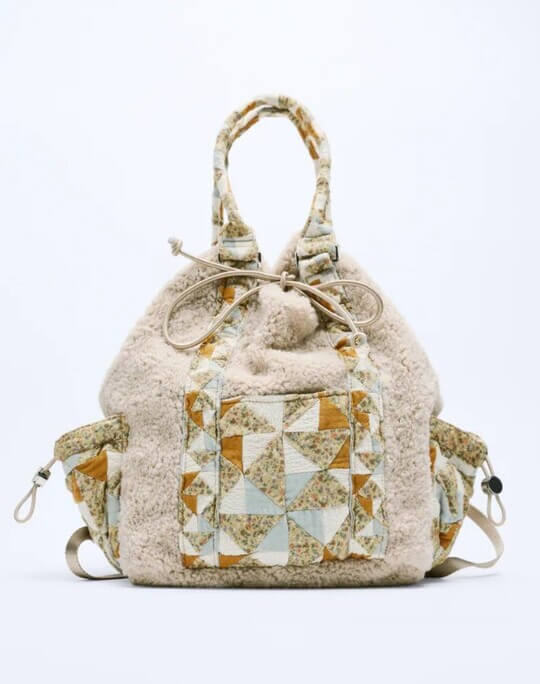 Patchwork-style backpack