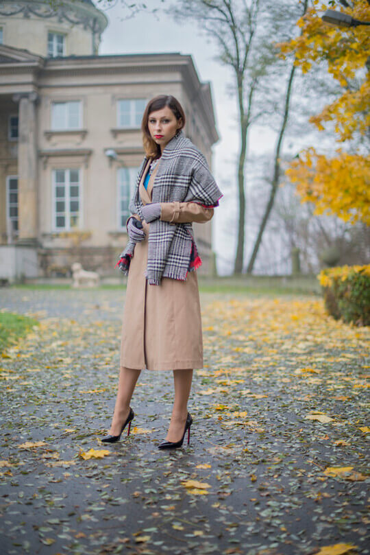 Beige trench coat