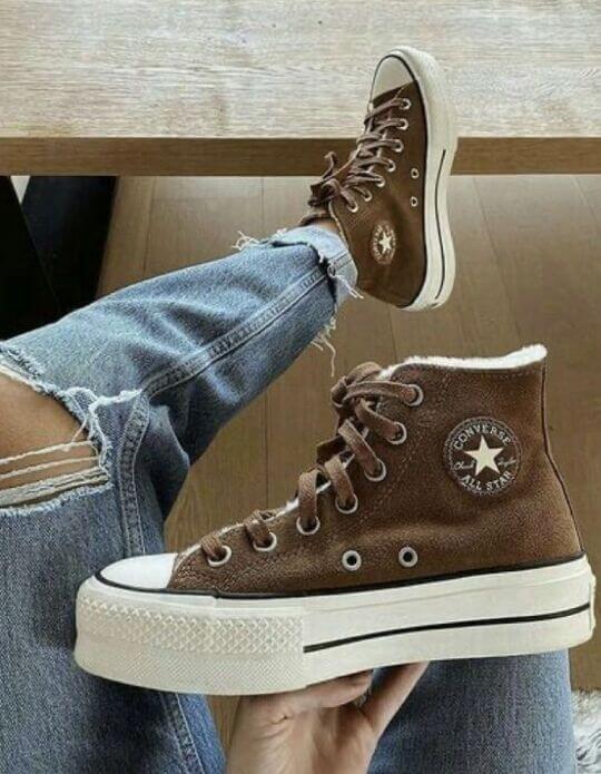 Brown sneakers
