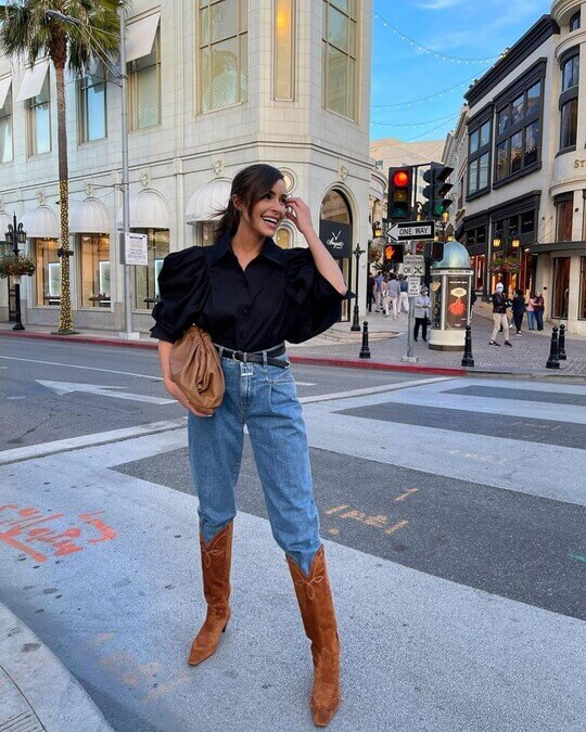 With boots