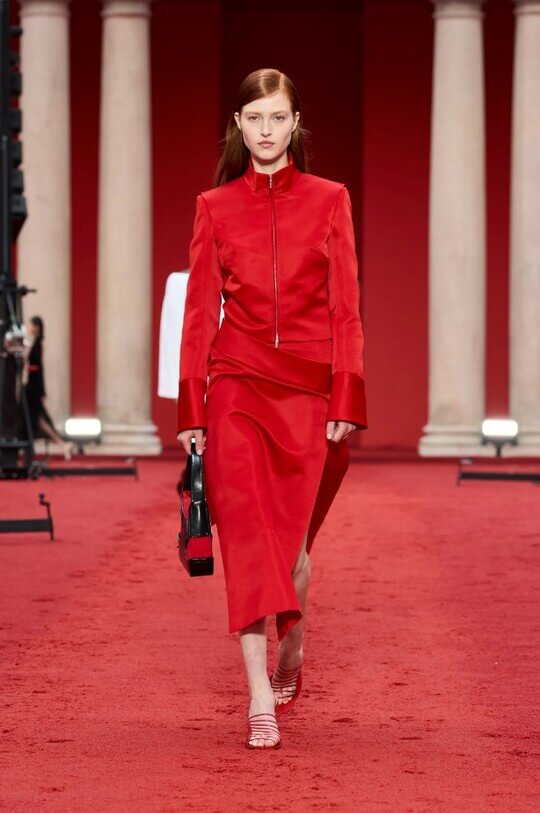 Red at the Salvatore Ferragamo show