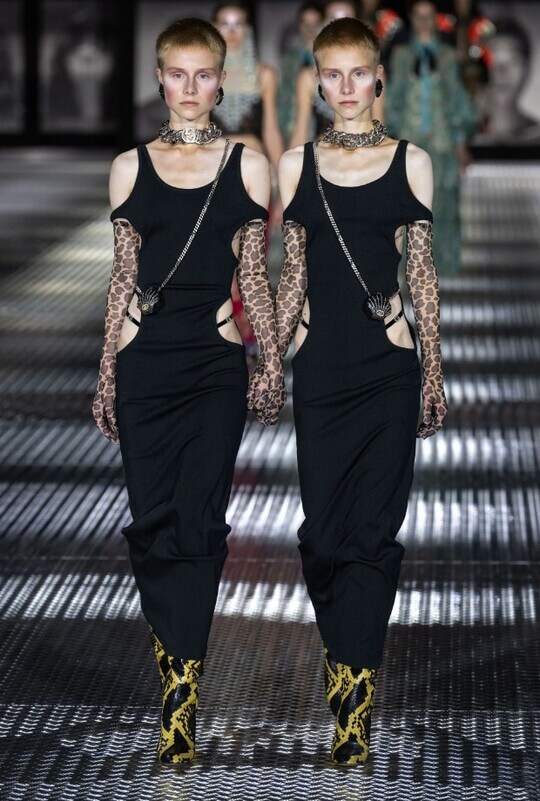 Cutouts at the Gucci Spring/Summer 2023 show.
