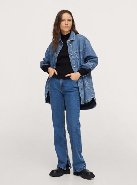 With jeans