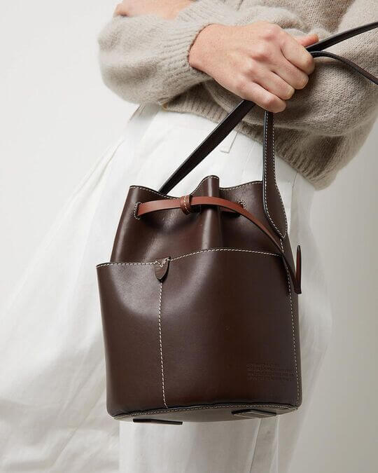 Leather bucket bag