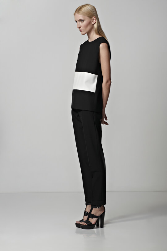 Black and white suit