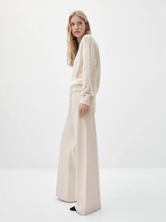 Cream jeans with Arrows Massimo Dutti