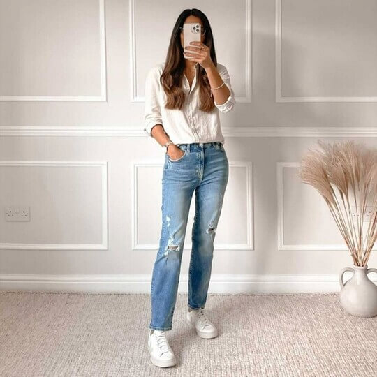With sneakers