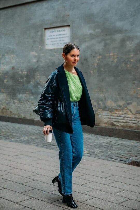 Straight jeans with jacket
