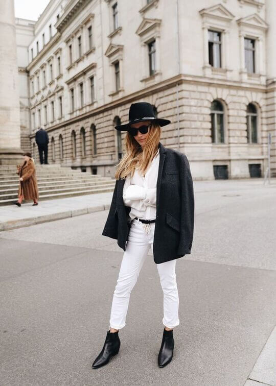 With shirt and jacket