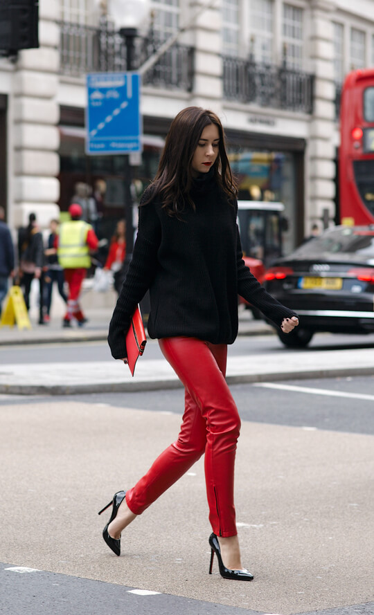 With trousers