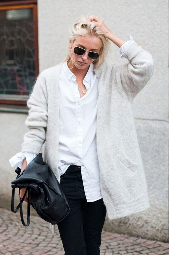 Shirt with cardigan