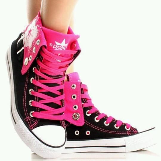 Sneakers with a lapel