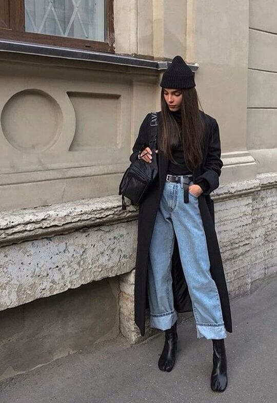 With coat