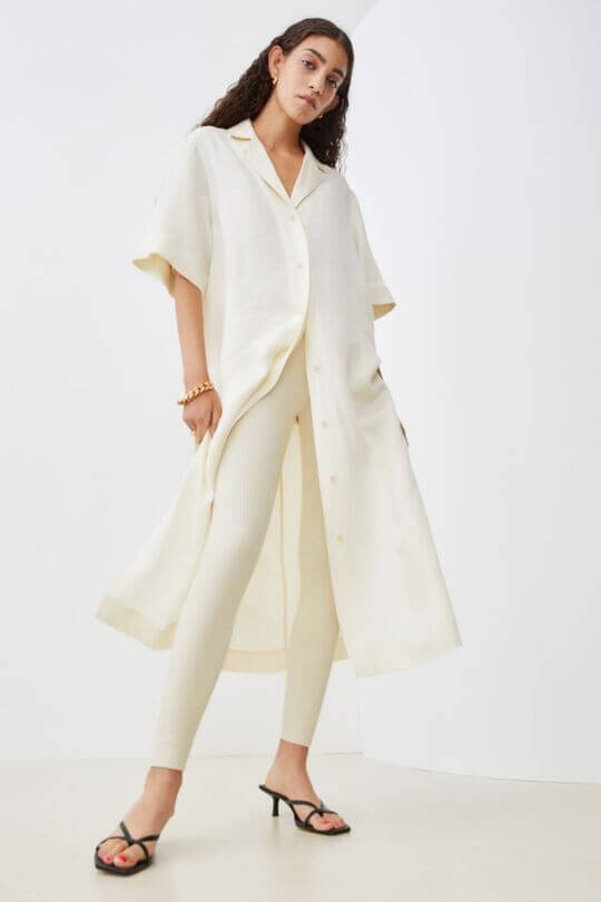 With shirt dress