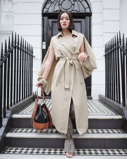 Bag with trench coat