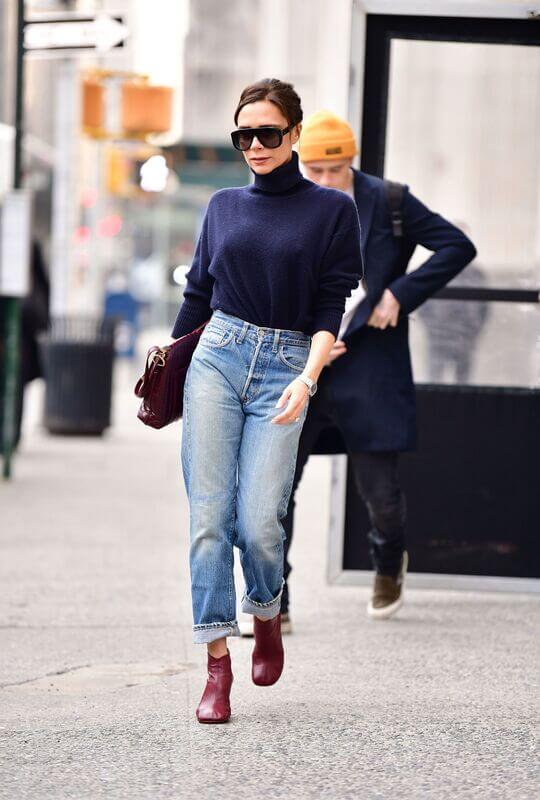 With turtleneck