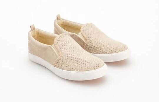 Beige slip-ons
