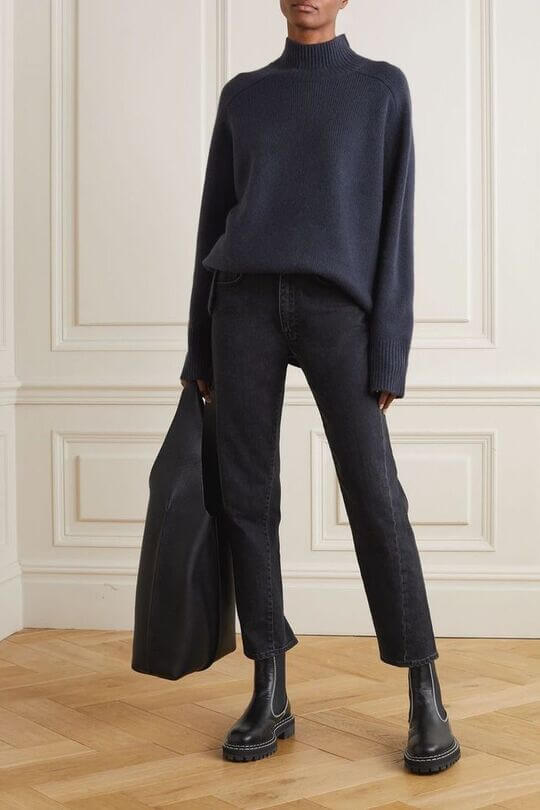 Turtleneck and jeans