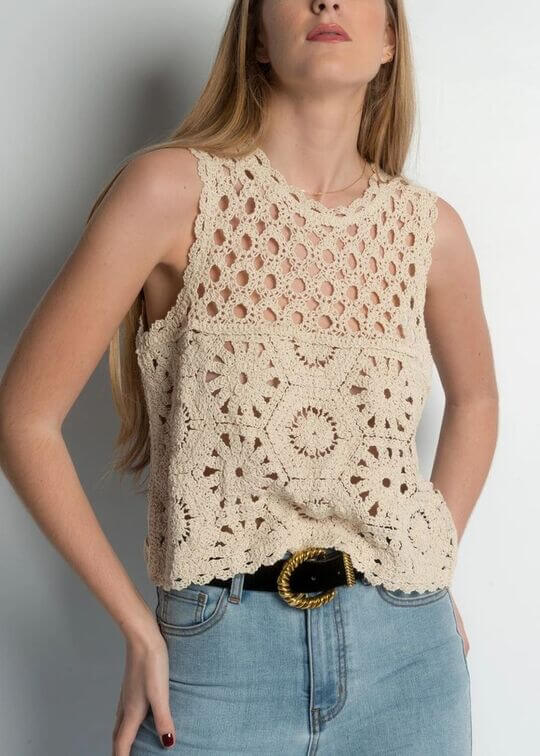 Openwork vest