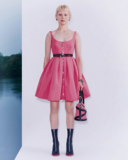 coral dress Alexander McQueen