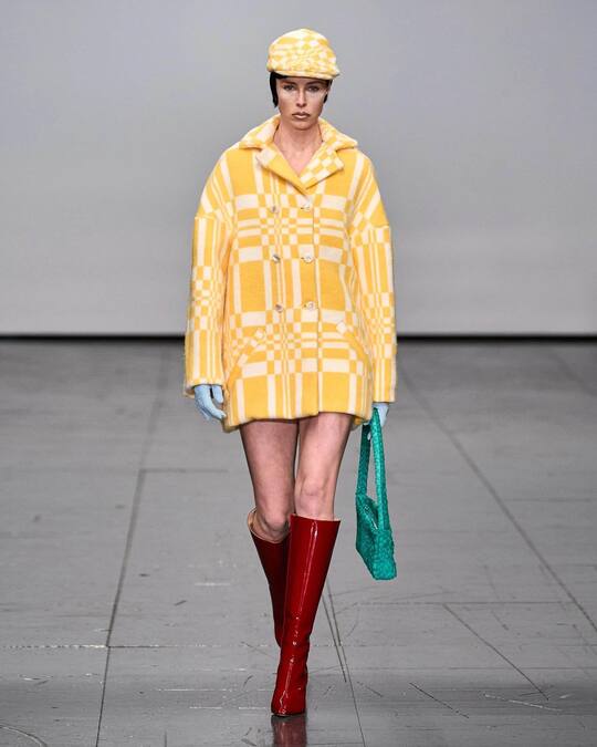 Conner Ives coat at London fashion week