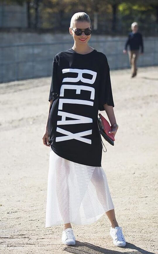 Oversize T-shirt with skirt