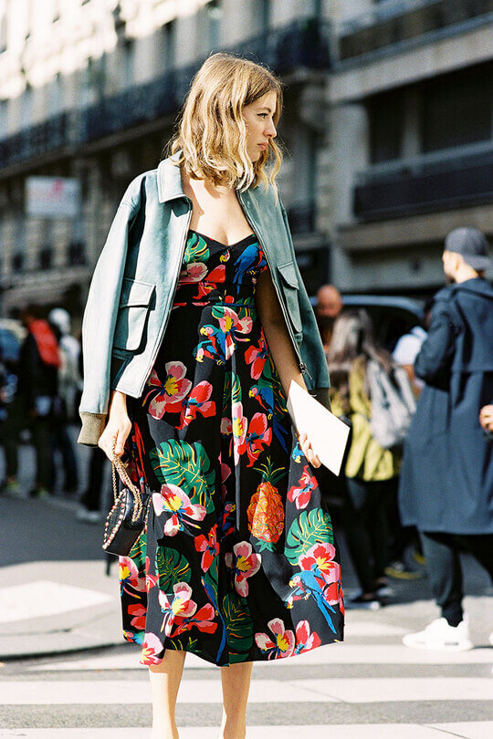 Dress with large flowers