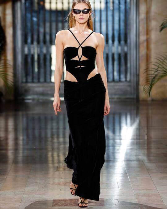 Dress with PatBo slits at NYFW