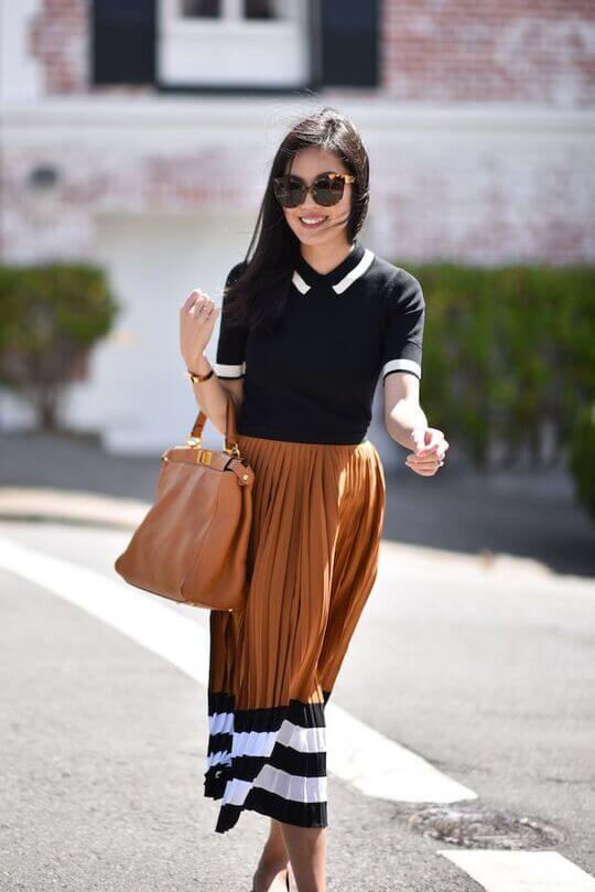 Polo with pleated skirt