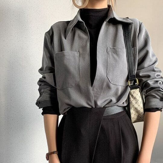 Grey shirt with turtleneck
