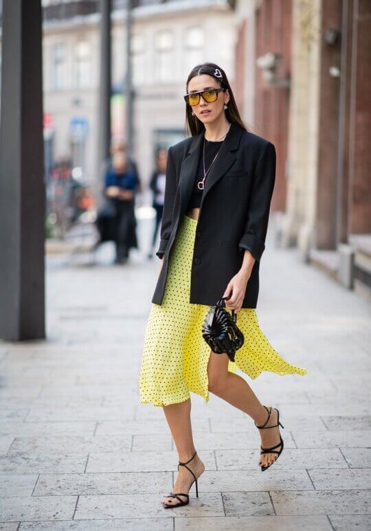 Top with skirt and jacket