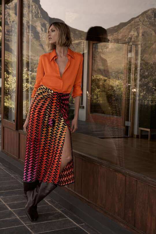 Shirt with maxi skirt