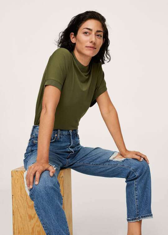 Knitted T-shirt in a shirt, Mango