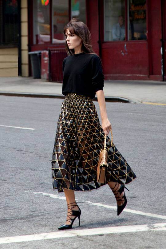 Skirt geometric print