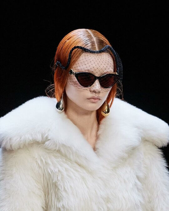 Veil in the Lanvin collection at PFW AW 2022-23