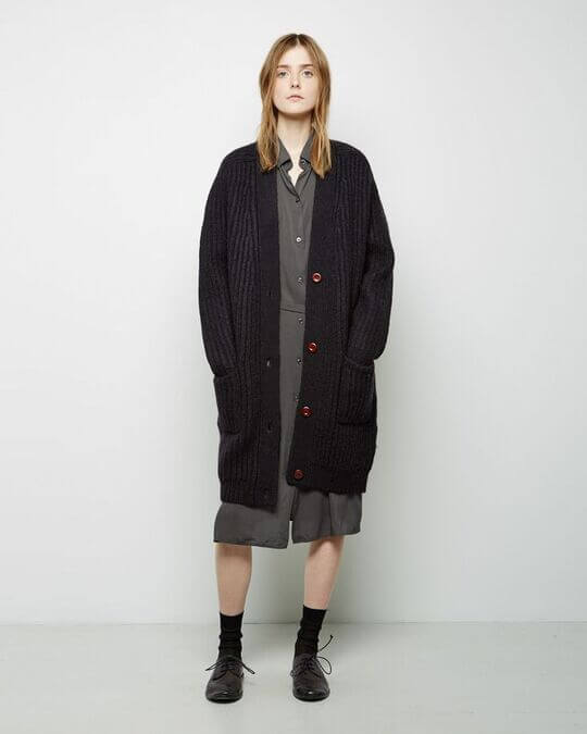 Shirt dress and cardigan