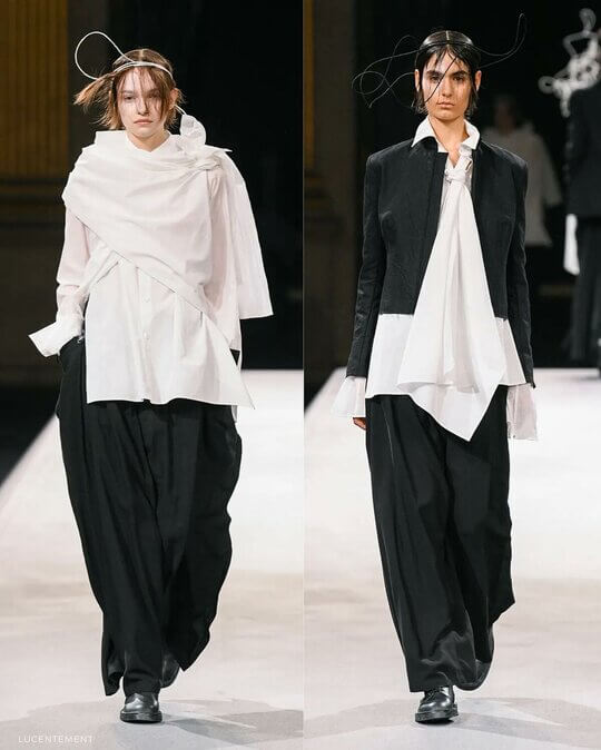 White shirts by Yohji Yamamoto