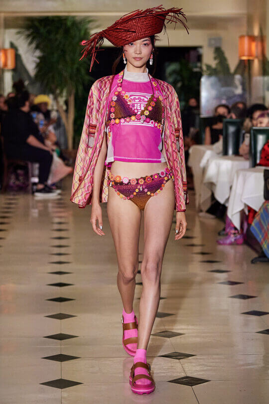 Anna Sui on-trend knitted swimsuit